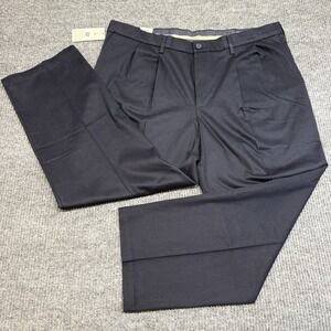 Dockers Relaxed Fit Signature Khaki Pants Blue Pleated Wrinkle Free NWT 42x30